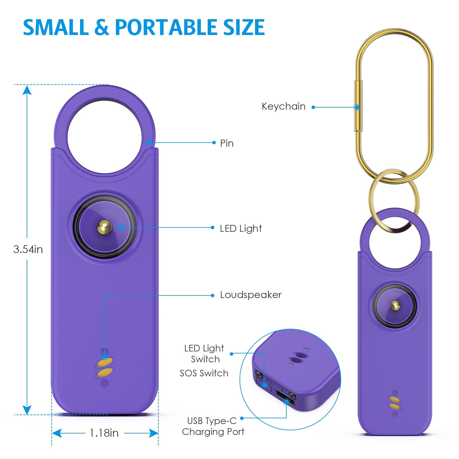 135dB Self Defense Siren Perso - Personal Alarm Keychain recensie en prijs