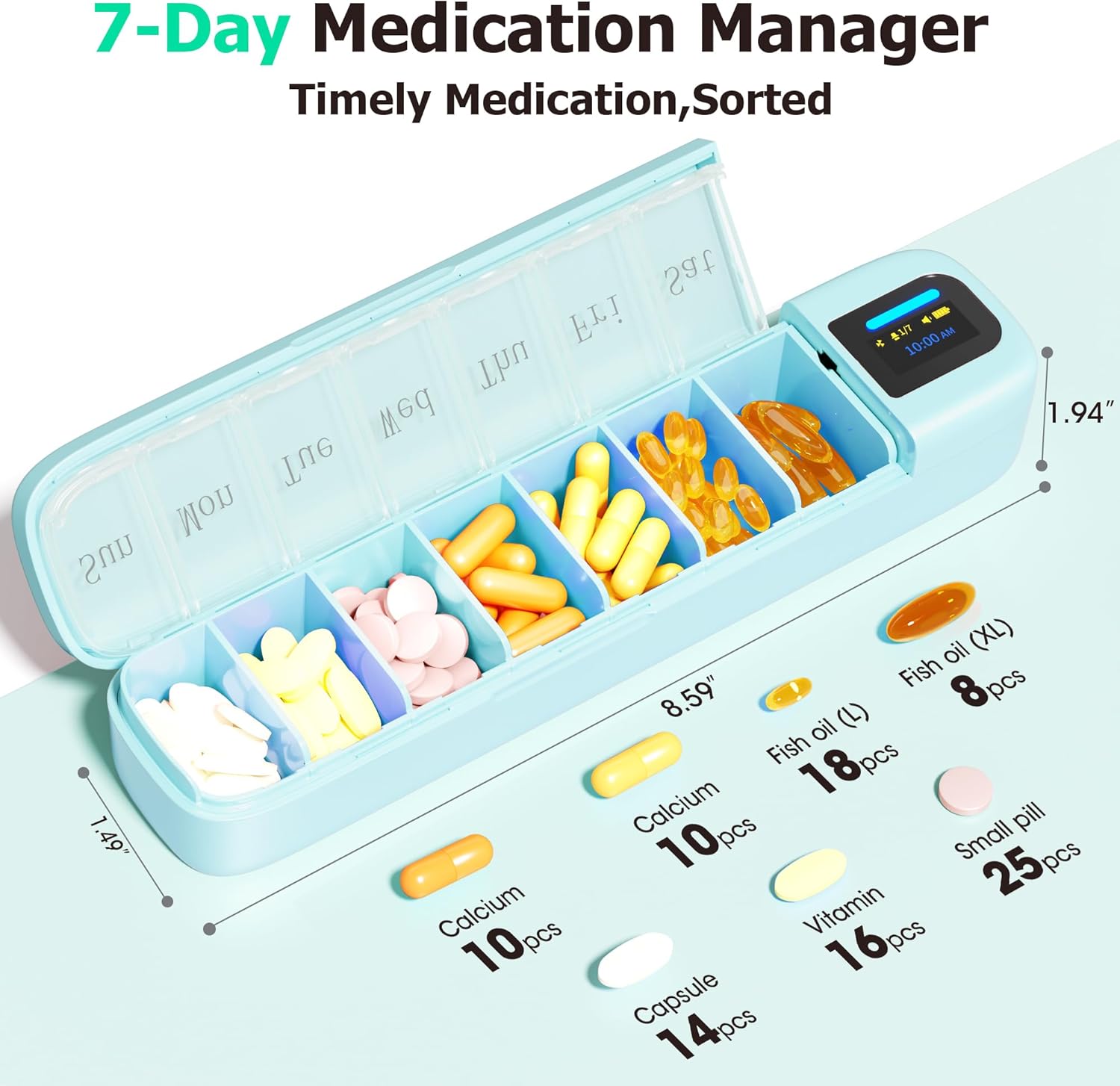 Smart Pill Organizer with Alar - Medicine Cabinet Lock recensie en prijs