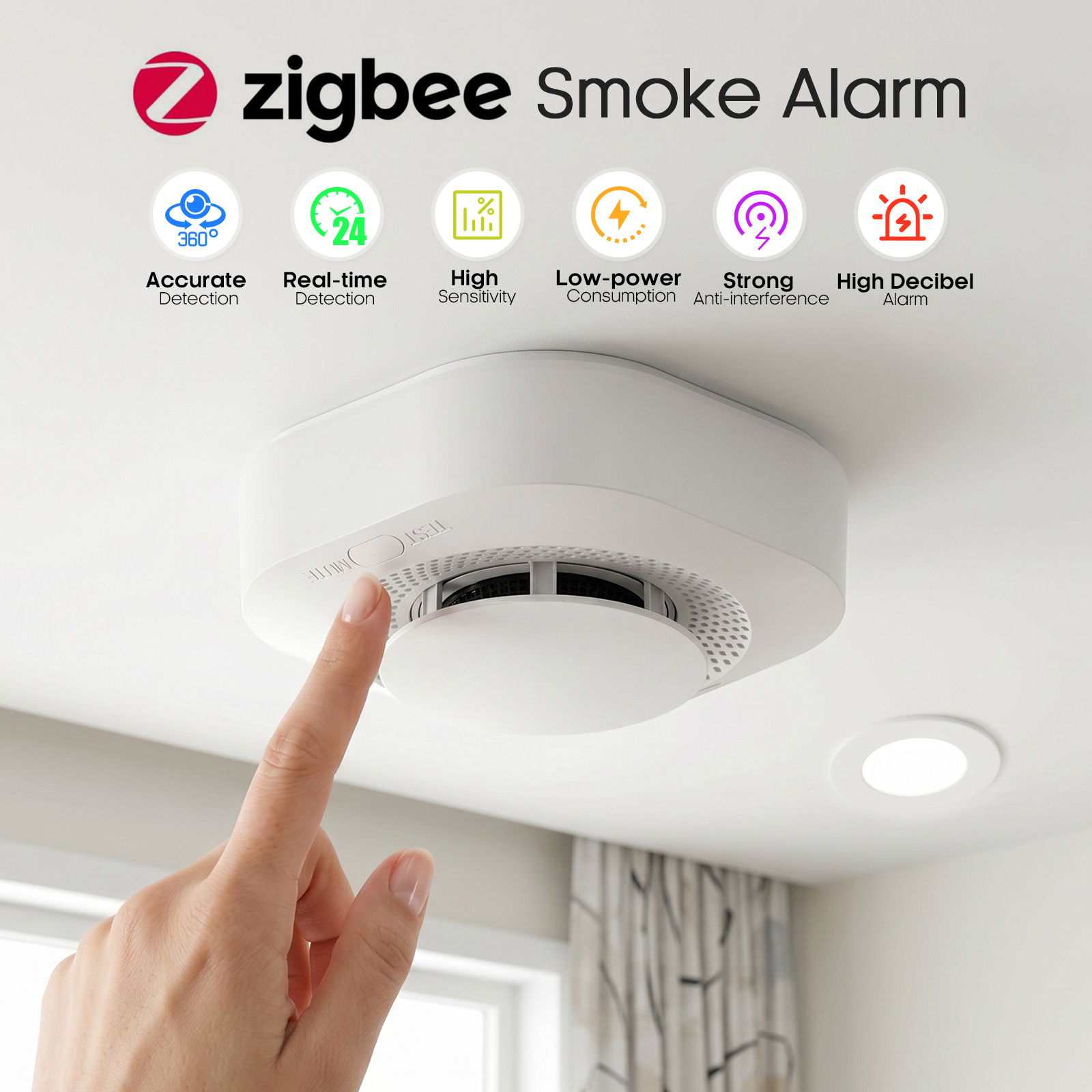 4 / 6 / 8 / 12 PCS Tuya Zigbee - Smoke Detector Interconnected recensie en prijs