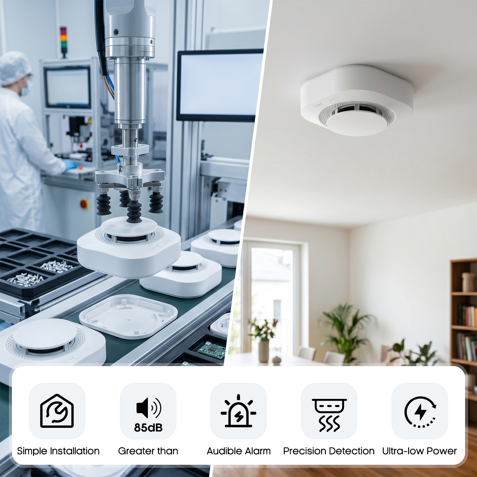4 / 6 / 8 / 12 PCS Tuya Zigbee - Smoke Detector Interconnected recensie en prijs