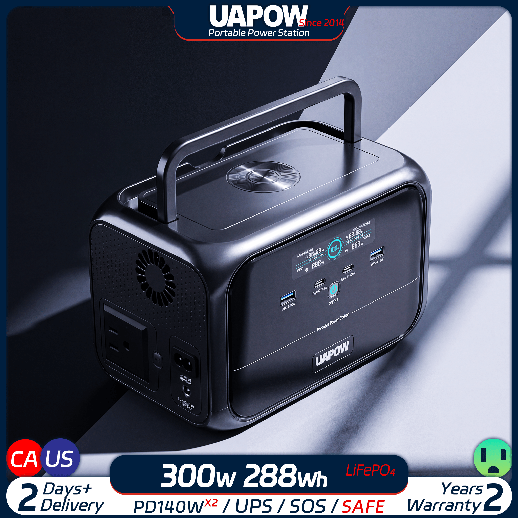 Uapow 288Wh 300W Portable Powe - Power Outage Light recensie en prijs