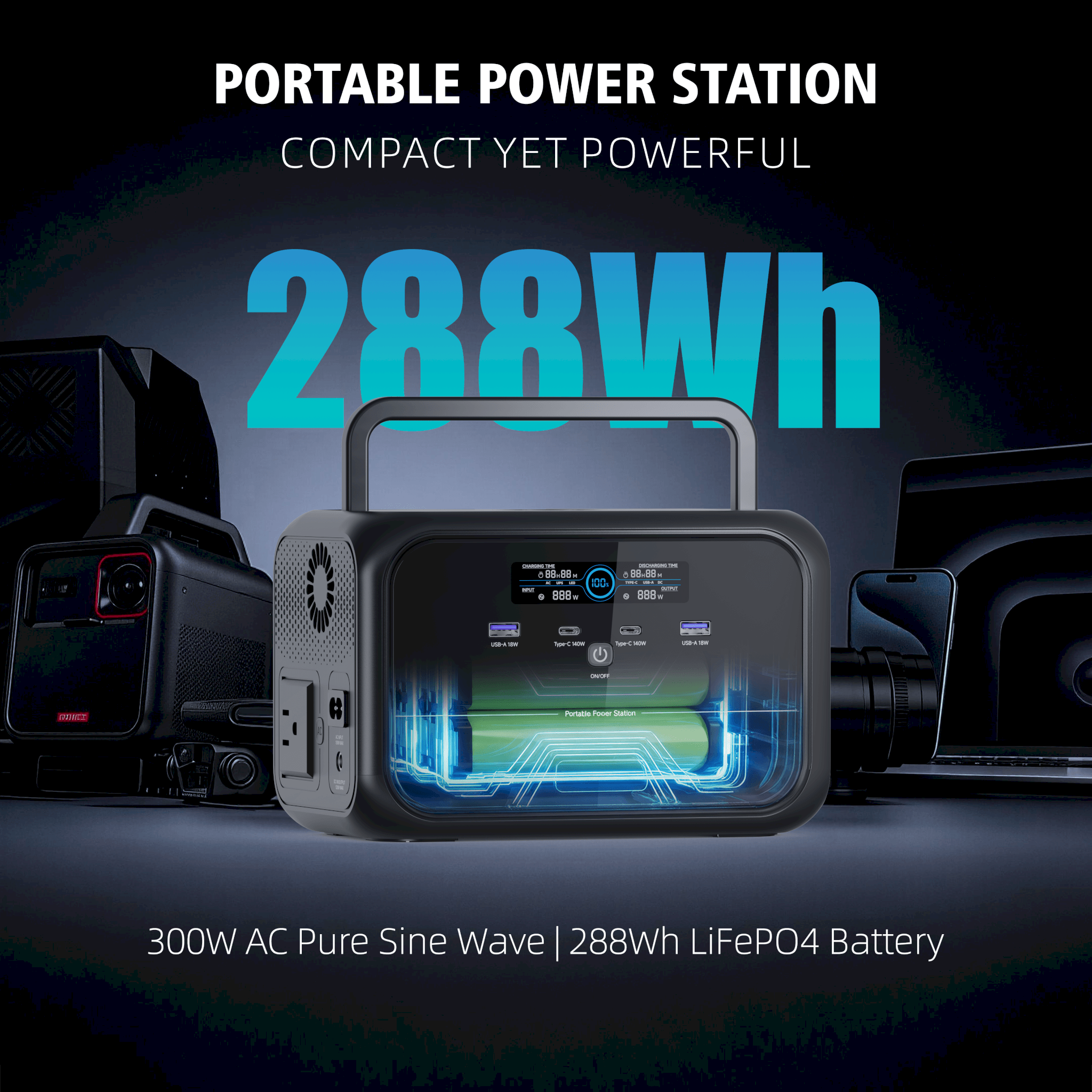 Uapow 288Wh 300W Portable Powe - Power Outage Light recensie en prijs