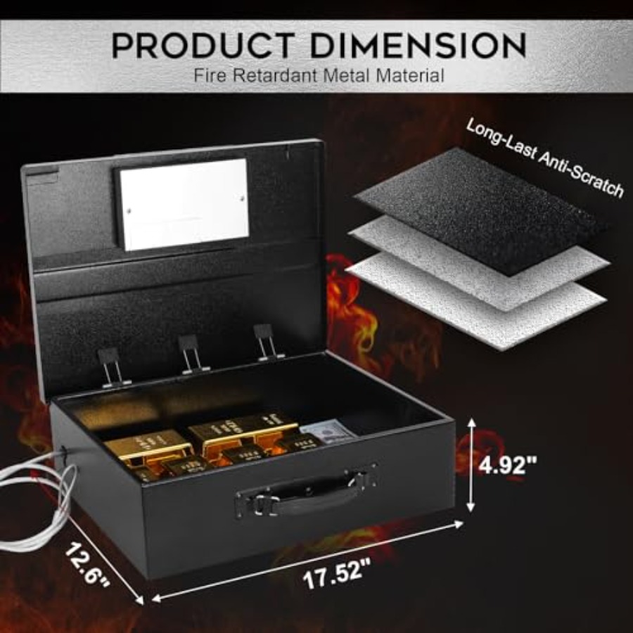 Portable Metal Safe Box with D - Fire Safe Document recensie en prijs