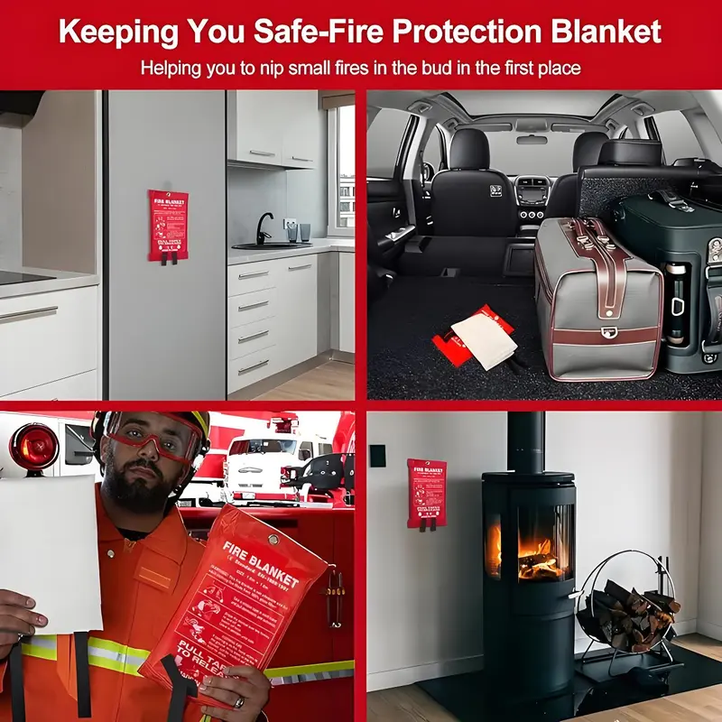 4 Pack Fiberglass Emergency Fi - Fire Blanket Kitchen recensie en prijs