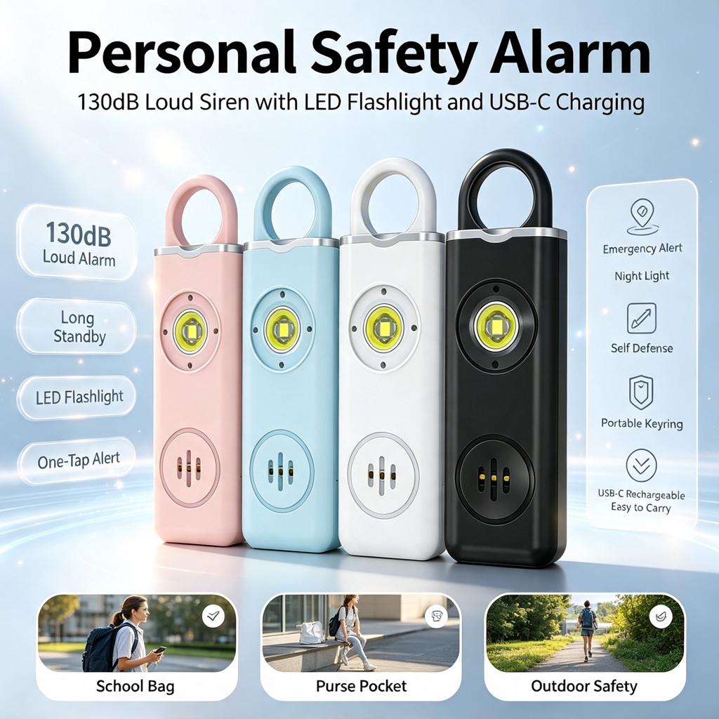 130dB Rechargeable Personal Al - Personal Alarm Keychain recensie en prijs