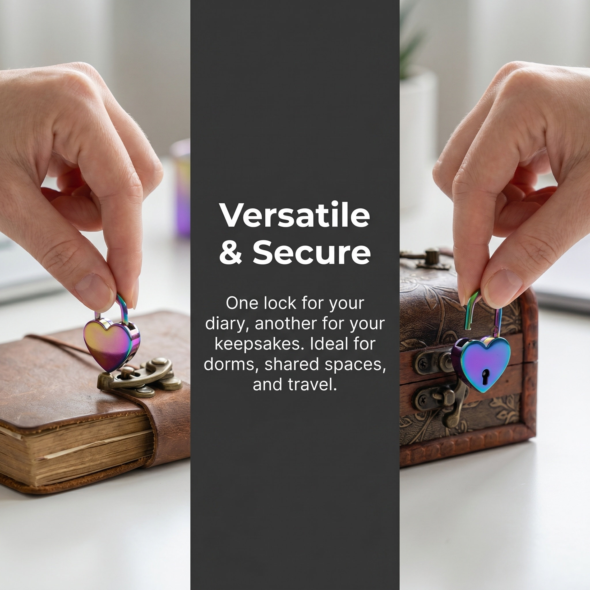 2Set Mini Heart Shaped Padlock - Lockbox Key Secure recensie en prijs